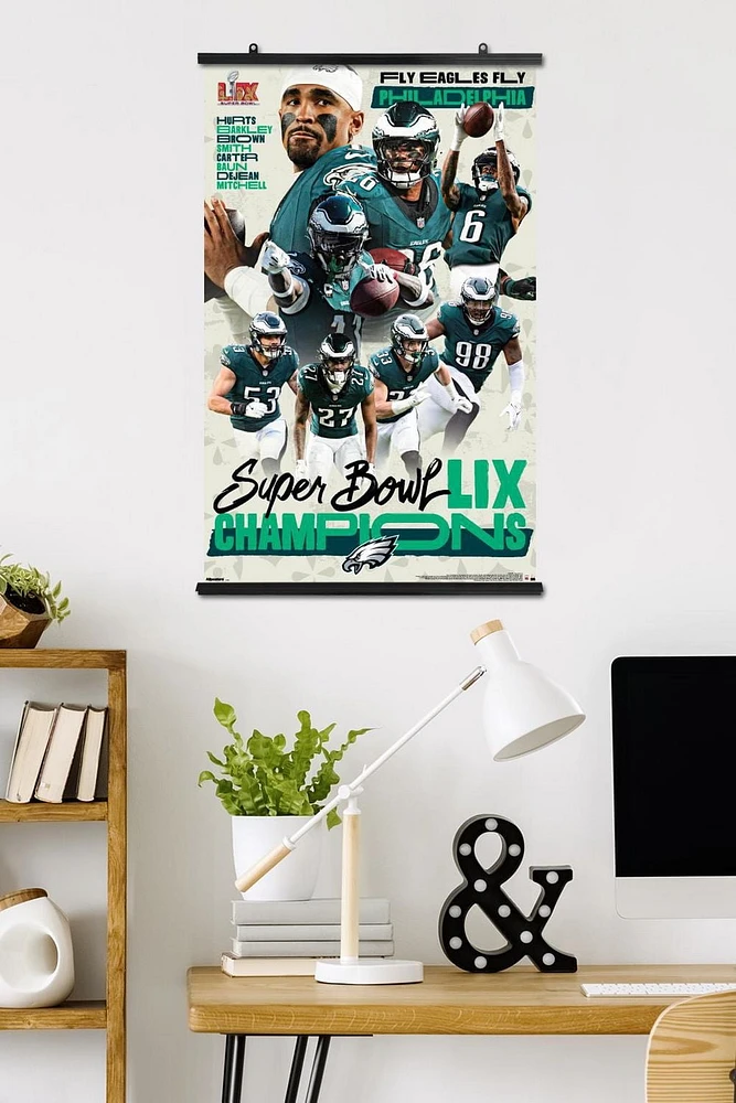 NFL Philadelphia Eagles - Super Bowl LIX Champions Wall Poster, 22.375" x 34" Framed