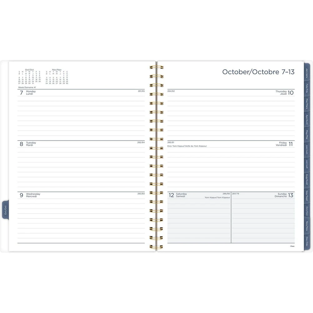 Grand agenda hebdomadaire/mensuel Mead Rae Planificateur