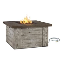 Table de foyer au propane Forest Ridge en gris vieilli avec kit de conversion au gaz naturel