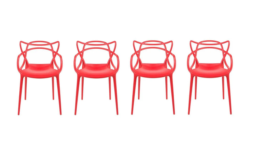 Heavenly Collection Red Plastic Armchair