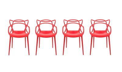 Heavenly Collection Red Plastic Armchair