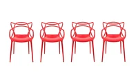 Heavenly Collection Red Plastic Armchair