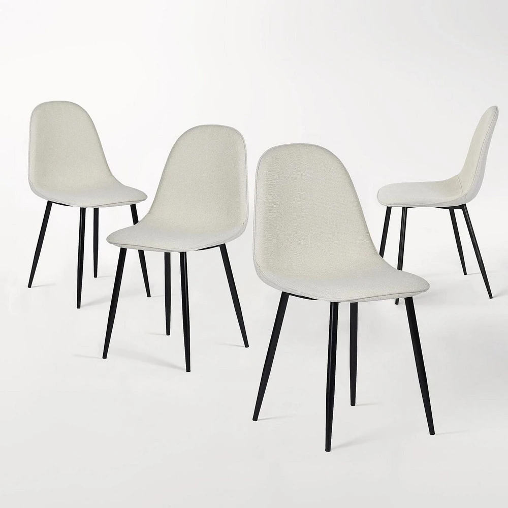 Homy Casa 5-Piece Modern Dining Set – 63 inch Rectangular Table and 4 Upholstered Chairs