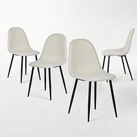 Homy Casa 5-Piece Modern Dining Set – 63 inch Rectangular Table and 4 Upholstered Chairs