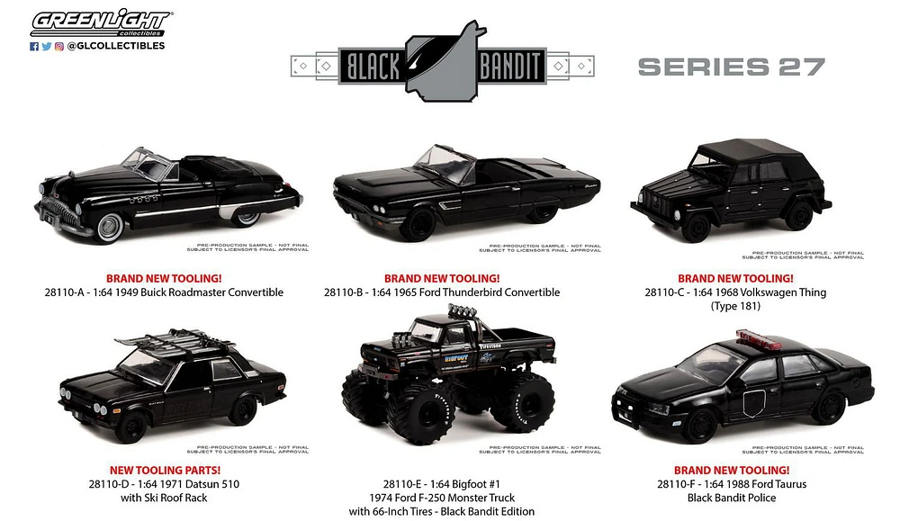 GreenLight 1:64 Black Bandit Jouet Véhicules Série 27