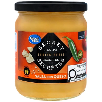 Great Value Secret Recipe Series Salsa Con Queso, 394 mL