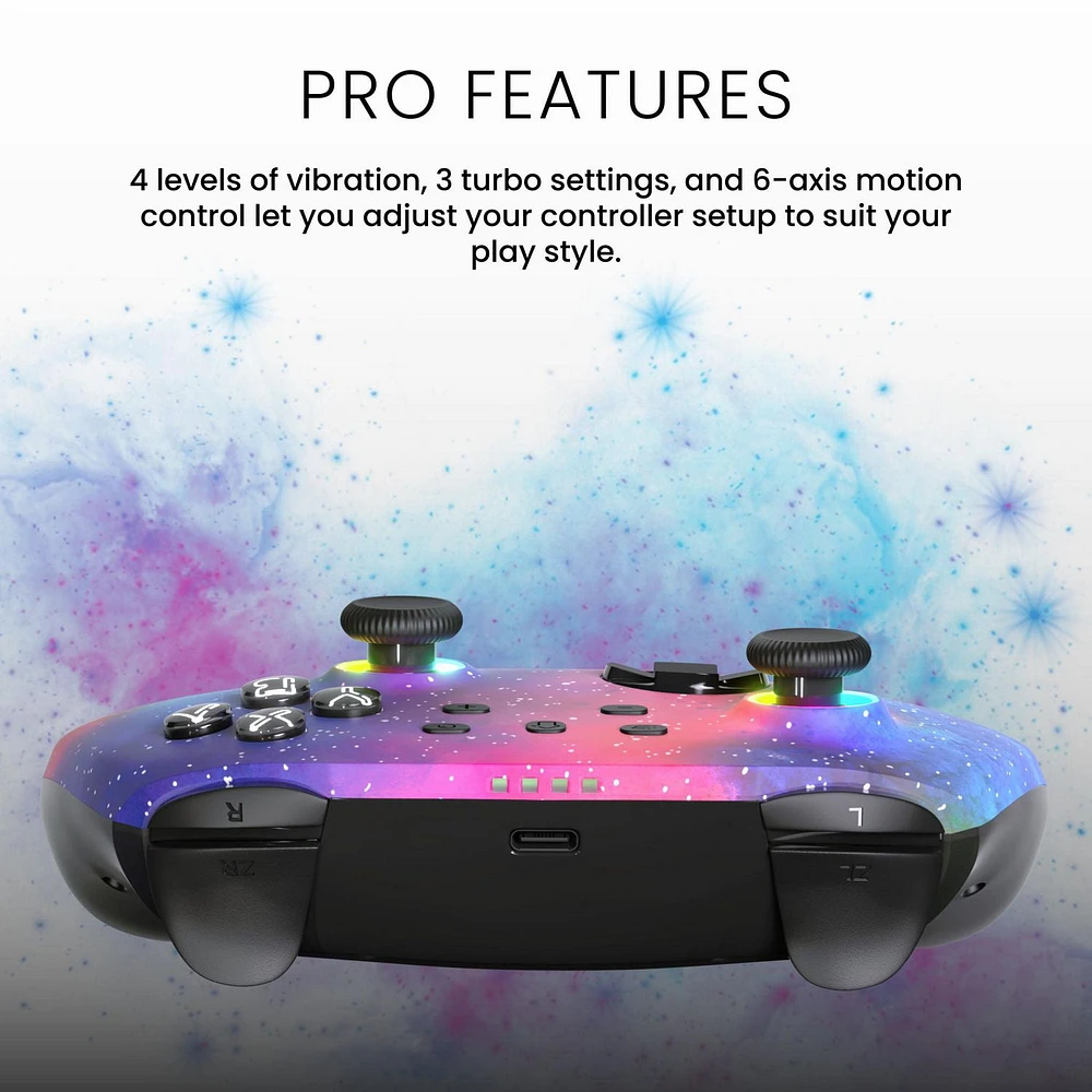 Surge Wireless Pro Controller for Nintendo Switch, Windows PC, Steam Deck, Android & iOS - Supernova Edition