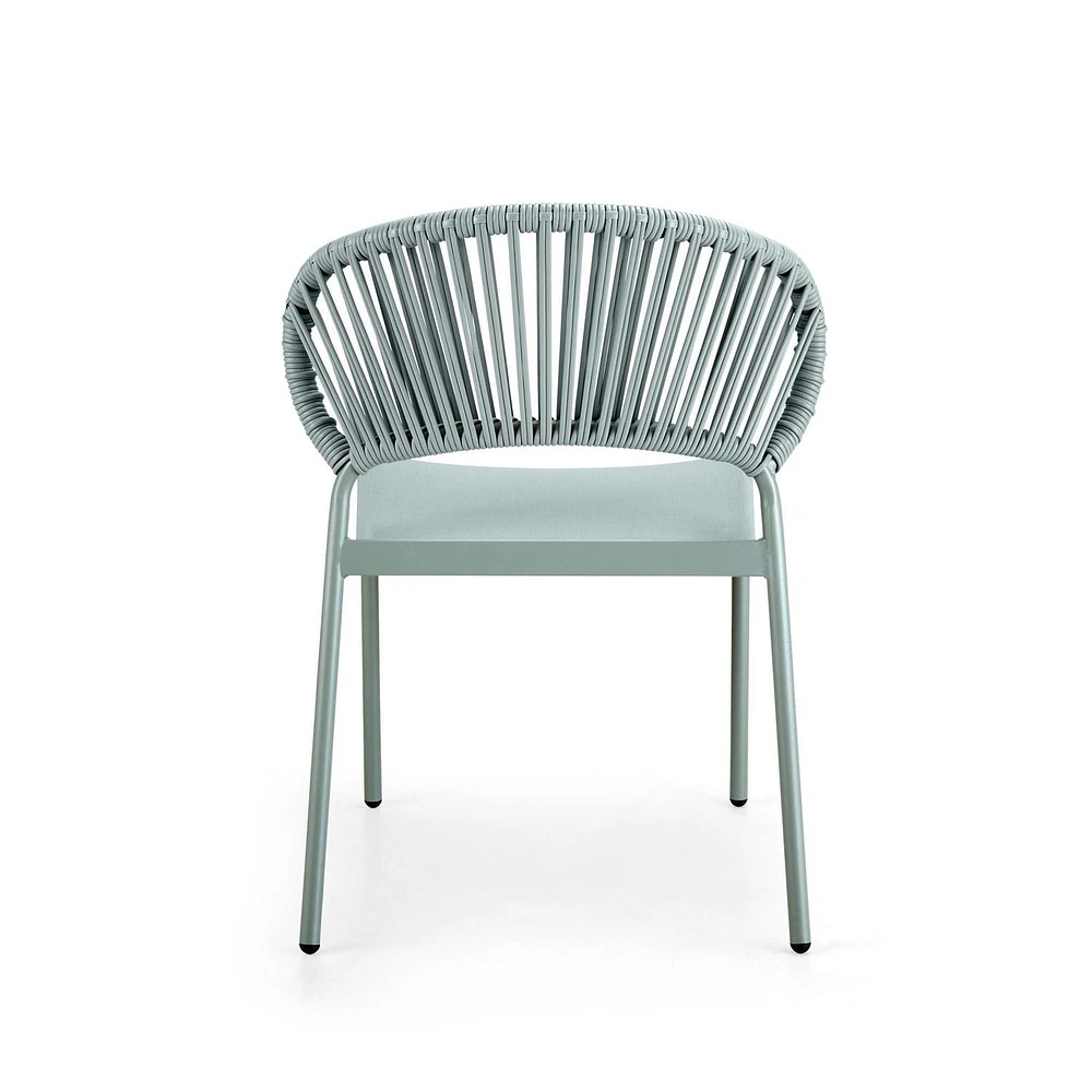 Mainstays Patio Wicker & Sling Stacking Chair, Handwoven wicker