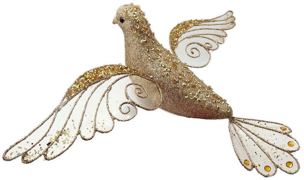 Pince Holiday Times en forme de colombe géante de couleur or