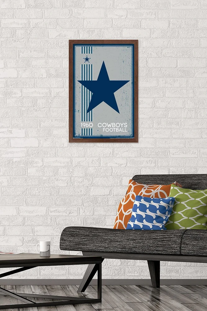 NFL Dallas Cowboys - Retro Logo 14 Wall Poster, 22.375" x 34"