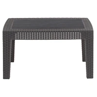 Light Gray Faux Rattan Coffee Table