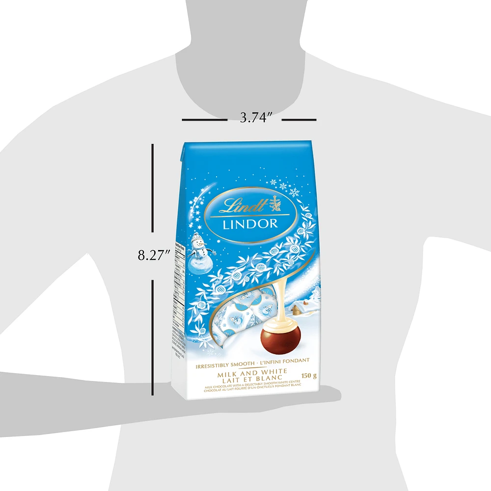 Lindt LINDOR Snowman Milk and White Chocolate Truffles, 150-Gram Bag, 150 g