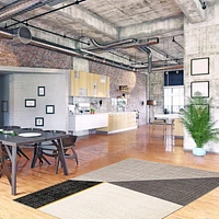 ECARPET Modern Area Rug for Dining Room, Living Room, Bedroom or Den Visby Black
