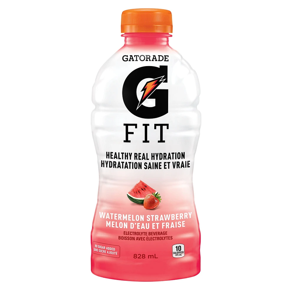 Gatorade Fit Watermelon Strawberry Electrolyte beverage 828 mL, Bottle, 828mL