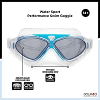 Lunettes de sports nautiques pour adultes Dolfino Pro Axis - Turquoise / Argent Lunettes de sports nautiques