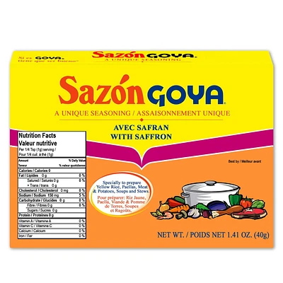 Assaisonnement unique Sazon de Goya avec safran 40 g