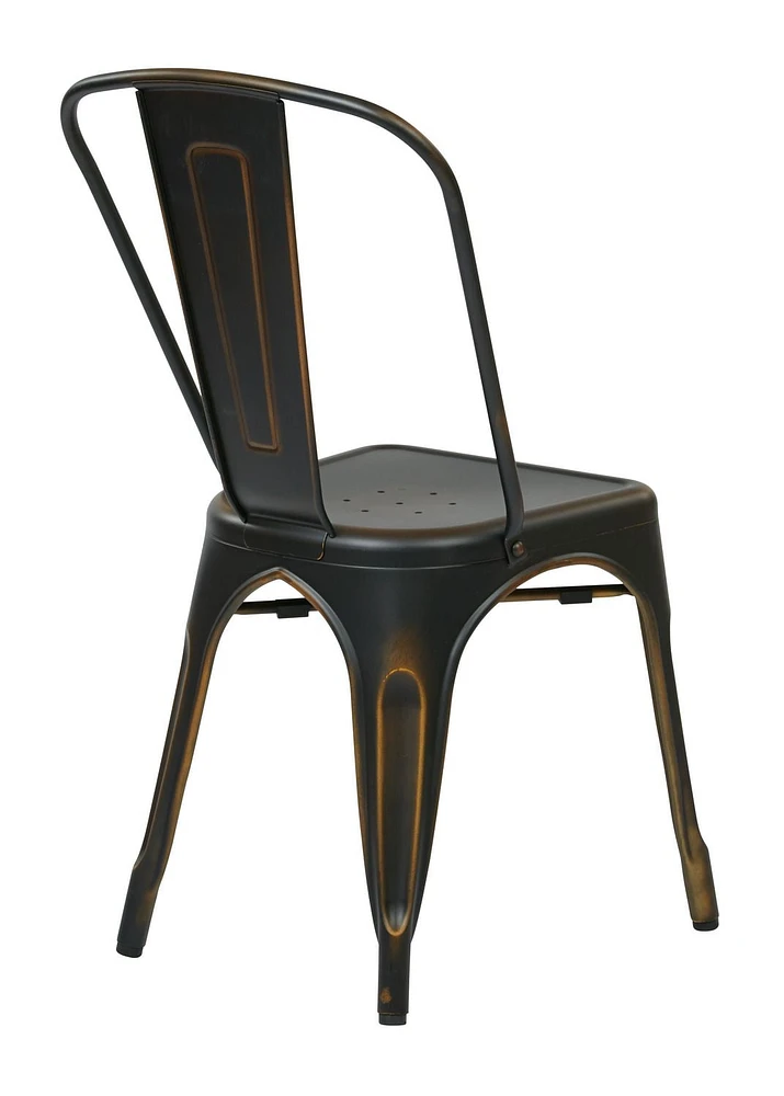 Chaise de salle à manger Bristow d’OSP Designs en métal en fini cuivre antique