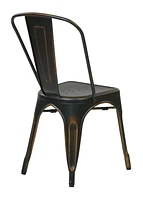 Chaise de salle à manger Bristow d’OSP Designs en métal en fini cuivre antique