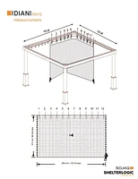 Sojag, rideaux noirs pour abri soleil Lena, 12 pi x 12 pi, polyester filé, rideaux d'extérieur