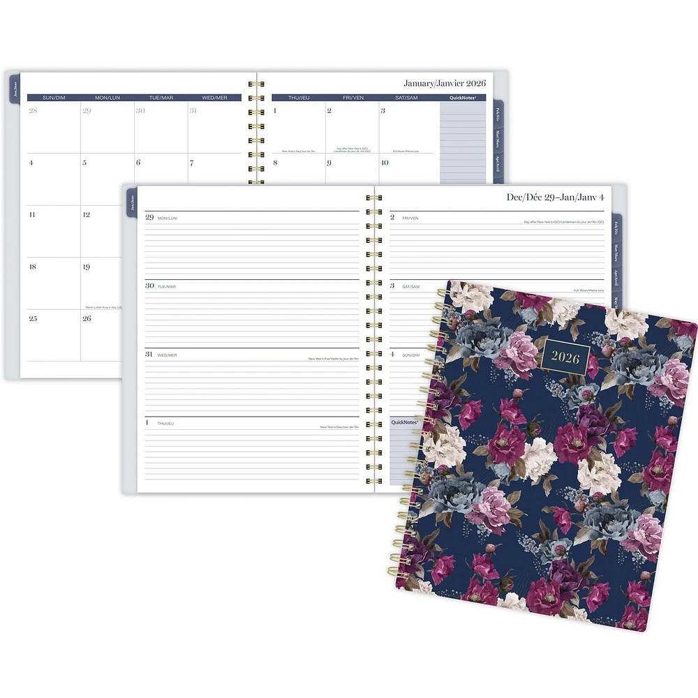 Agenda Grand CAMB floraux foncés W/M,26 Agenda