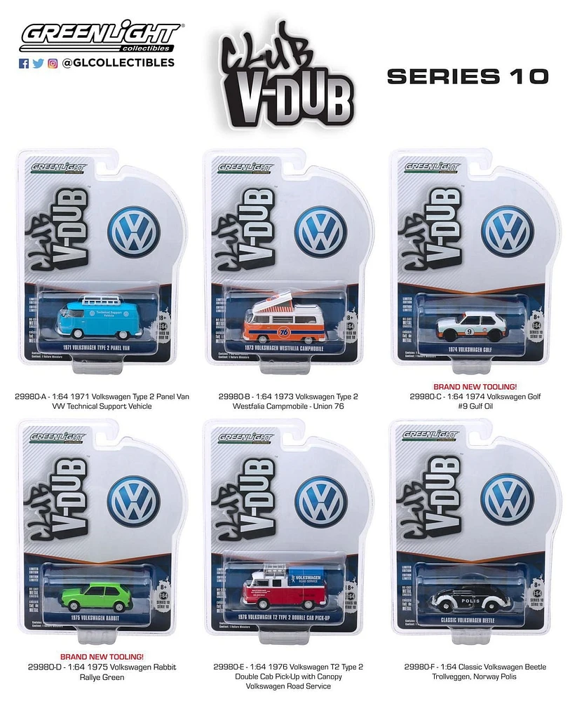 GreenLight 1:64 Club Vee-Dub Jouet Véhicules Série 10