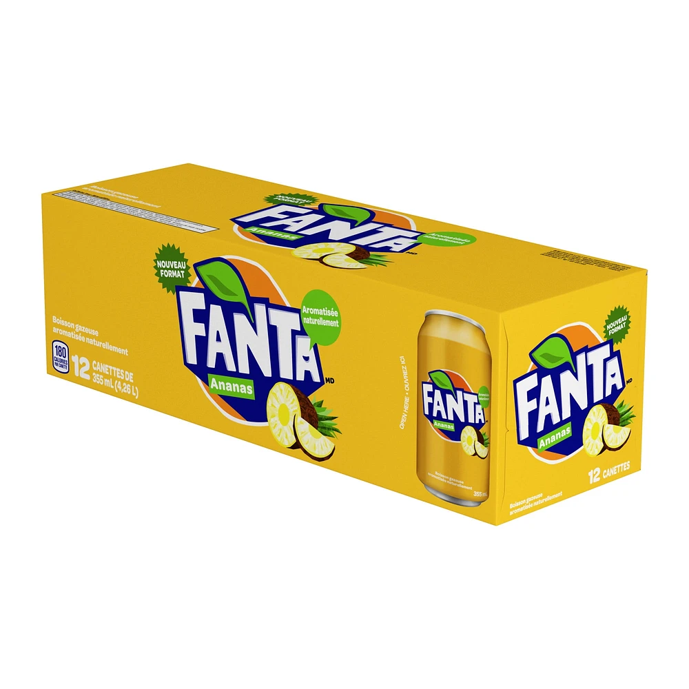 Fanta Pineapple Fridgepack Cans, 355 mL, 12 Pack, 12 x 355 mL