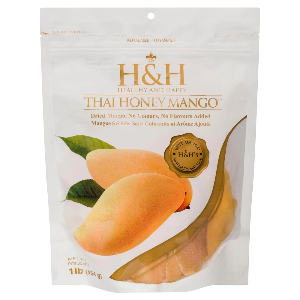 H&H Healthy & Happy Thai Honey Mango Dried Mango, 454 g (1 lb)