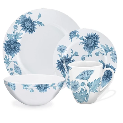 Safdie & Co. Ensemble de Vaisselle de Luxe en Porcelaine 16 Pièces Service pour 4 Austin