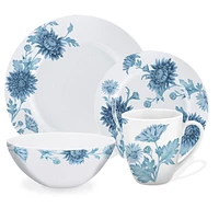 Safdie & Co. Ensemble de Vaisselle de Luxe en Porcelaine 16 Pièces Service pour 4 Austin