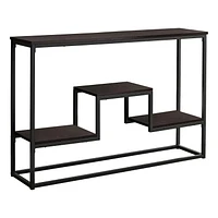 Monarch Specialties Table D'appoint, Console, Entrée, Étroit, Sofa, Salon, Chambre À Coucher, Métal, Stratifié, Brun, Noir, Contemporain, Moderne