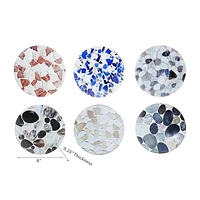 IH Casa Decor 8" Round Ceramic Trivet Stones Asstd - Set of 6