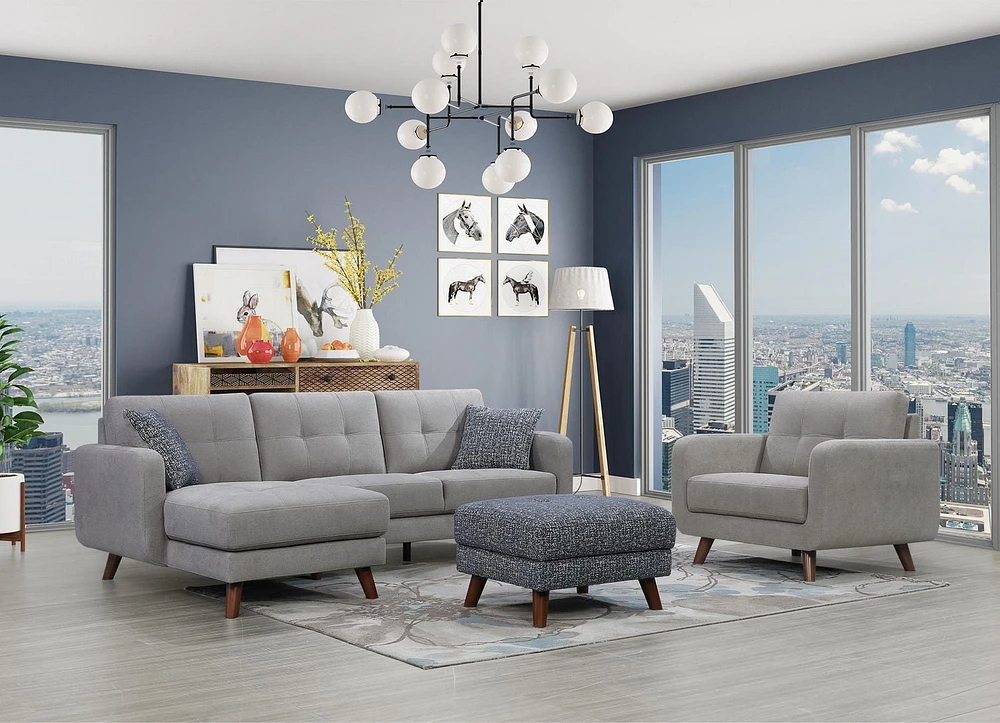 Topline Home Furnishings Sectionnel à 2 pièces avec chaise gauche