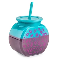Mainstays Sip 40 OZ Fishbowl Tumbler with Lid and Straw, Teal