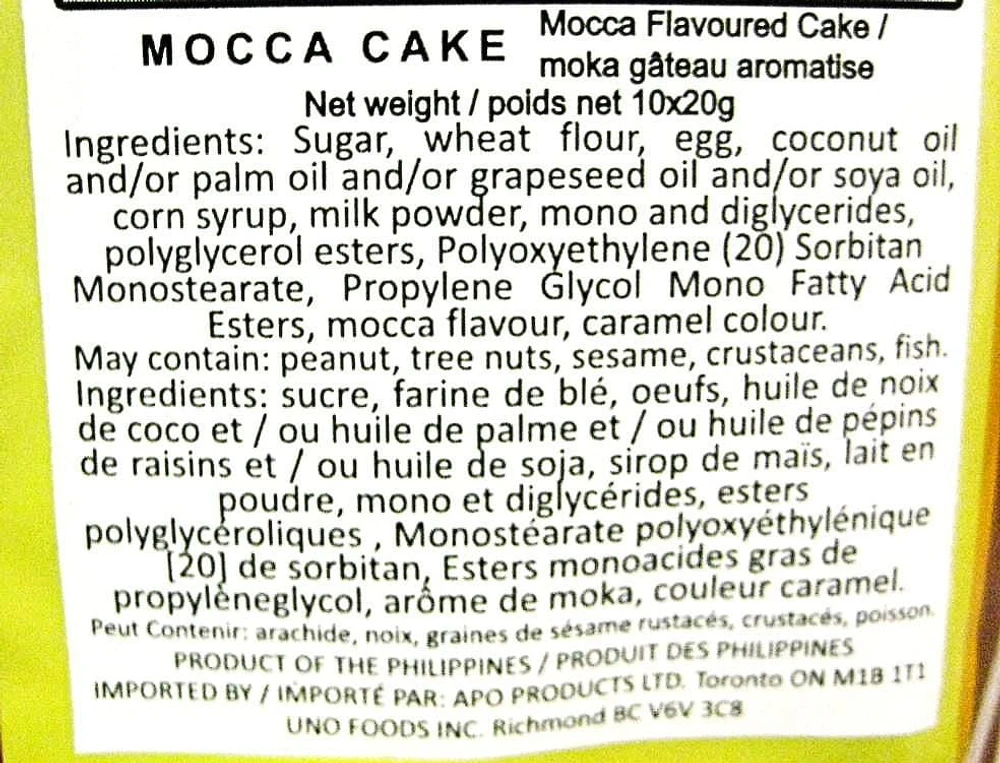 Regent Moka gateau aromatise 20g x 10pcs Regent Moka gateau aromatise