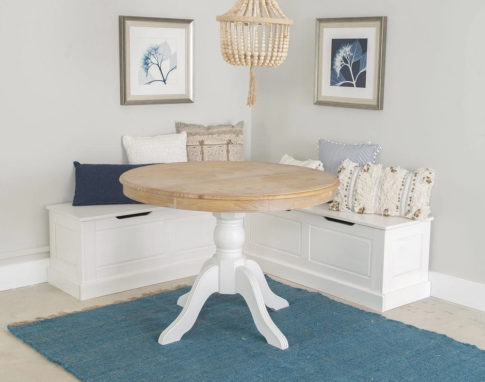 Thurman Backless Corner Breakfast Nook, White