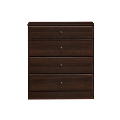Commode Astrid de Prepac à 4 tiroirs en fini expresso                       
