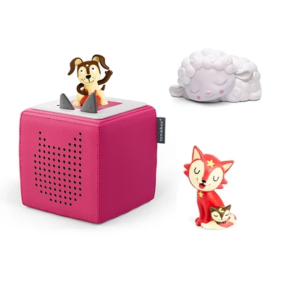 Tonies Mon Premier Coffret - Rose PLUS Tonies Figurine Audio - Veilleuse Doudou Mouton & Tonies Figurine Audio -chansons préférées au coucher (ANGLAIS)
