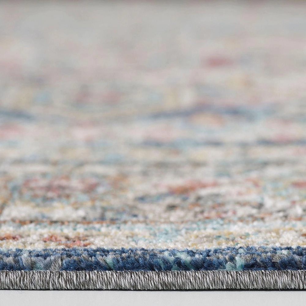 Tapis tissé rouge et bleu Cranfield rouillé