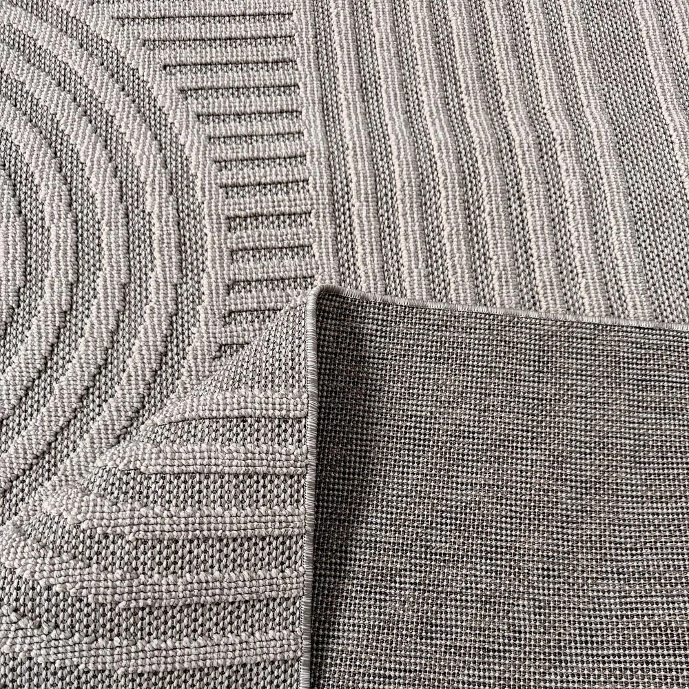 Tapis d'interieur exterieur abstrait Rug Branch Hogar, gris creme, moderne - Salon, chambre, salle a manger et cuisine