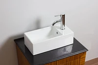 American Imaginations -in. W Above Counter White Bathroom Vessel Sink Set For 1 Hole Right Faucet AI