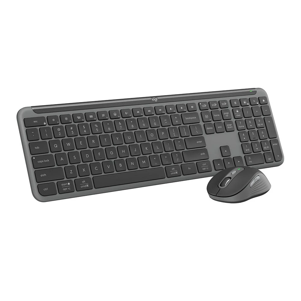 Logitech MK955 Signature Slim ensemble clavier et souris sans fil, pour grandes mains, frappe et clics discrets - Noir