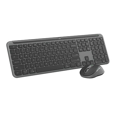 Logitech MK955 Signature Slim ensemble clavier et souris sans fil, pour grandes mains, frappe et clics discrets - Noir