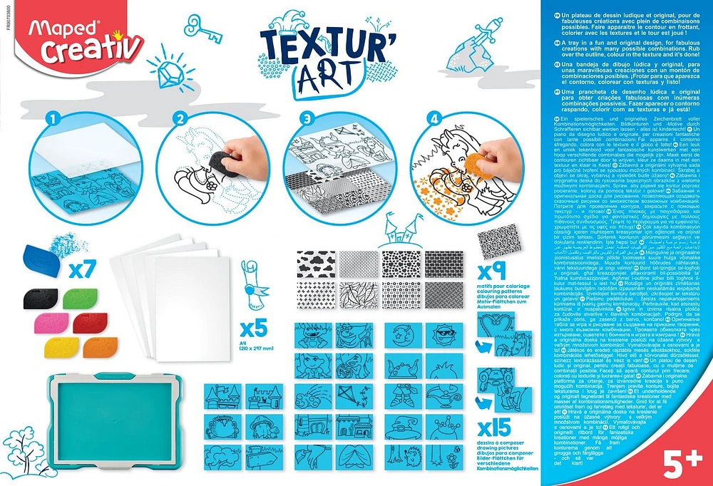 Textur’Art - Table a dessin - Theme châteaux, princes et princesses.