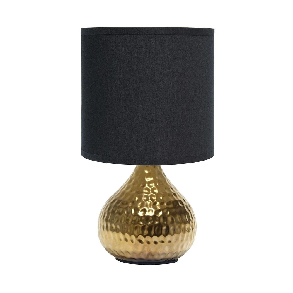Simple Designs Mini lampe de table or martelé