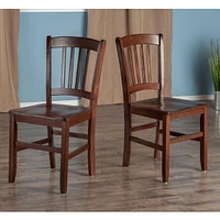 Ens. 2 pièces chaise à dossier en lattes Madison de Winsome