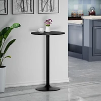 20123 Winsome Obsidian Table de pub ronde au fini noir