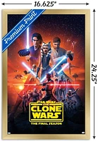 Star Wars: The Clone Wars - Season 7 Key Art Wall Poster with Push Pins, 14.725" x 22.375"