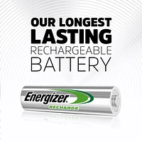 Energizer Rechargeable AA Batteries (4 Pack), Double A Batteries, Pack of 4 batteries