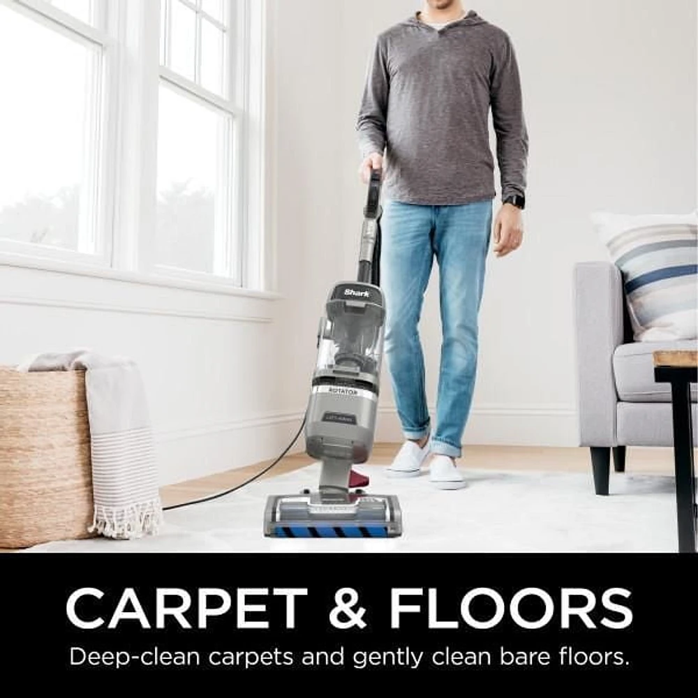Aspirateur vertical Rotator Lift-Away ADV DuoClean PowerFins de Shark avec brosse rotative autonettoyante, LA500C, Gris