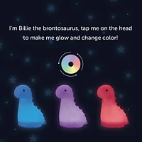 Veilleuse blanche en silicone rechargeable à ampoule à DEL intégrée et couleur ajustable Billie la brontosaure Veilleuse à DEL intégrée